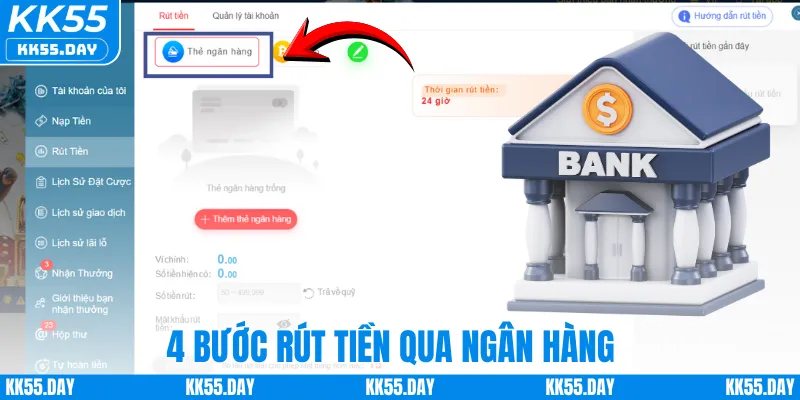 4 bước rút tiền qua ngân hàng