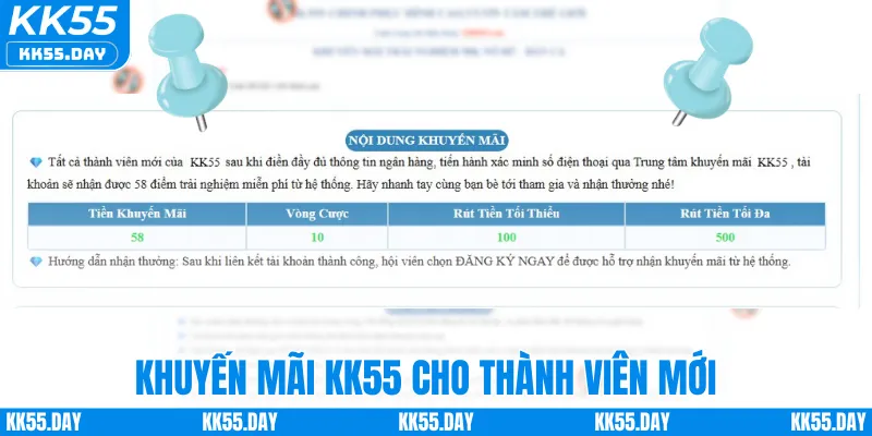 Khuyến mãi KK55 cho thành viên mới